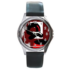 Crazy Abstraction Round Metal Watch by Valentinaart