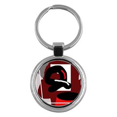 Crazy abstraction Key Chains (Round) 