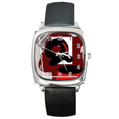 Crazy Abstraction Square Metal Watch by Valentinaart