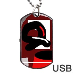 Crazy Abstraction Dog Tag Usb Flash (one Side)