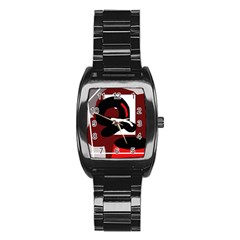 Crazy Abstraction Stainless Steel Barrel Watch by Valentinaart