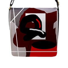 Crazy Abstraction Flap Messenger Bag (l)  by Valentinaart