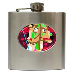 Abstract Animal Hip Flask (6 Oz) by Valentinaart