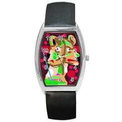 Abstract Animal Barrel Style Metal Watch by Valentinaart