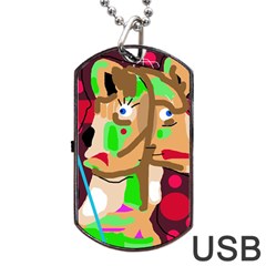 Abstract Animal Dog Tag Usb Flash (one Side)