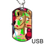 Abstract animal Dog Tag USB Flash (One Side) Front