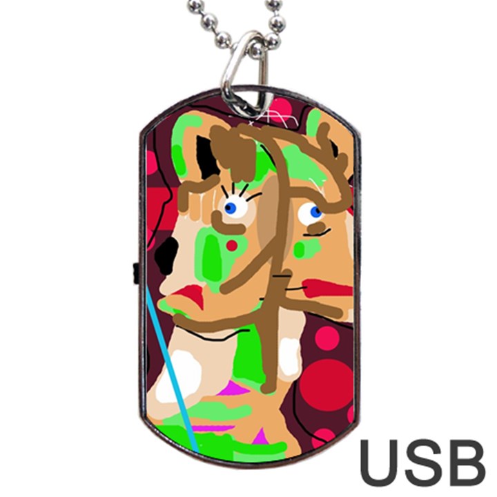 Abstract animal Dog Tag USB Flash (One Side)