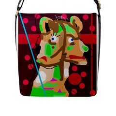 Abstract Animal Flap Messenger Bag (l)  by Valentinaart