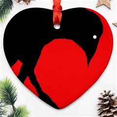 Black Raven Heart Ornament (2 Sides) by Valentinaart