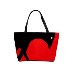 Black Raven Shoulder Handbags by Valentinaart