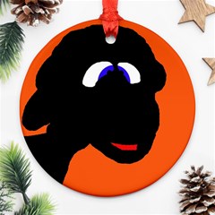 Black Sheep Round Ornament (two Sides)  by Valentinaart