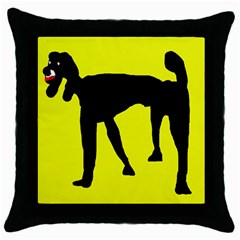 Black Dog Throw Pillow Case (black) by Valentinaart