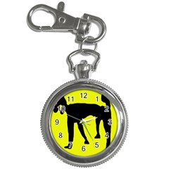 Black Dog Key Chain Watches by Valentinaart