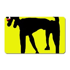 Black Dog Magnet (rectangular) by Valentinaart