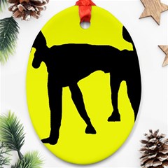 Black Dog Oval Ornament (two Sides) by Valentinaart