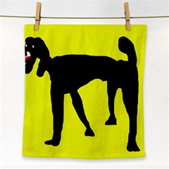 Black Dog Face Towel by Valentinaart