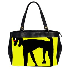 Black Dog Office Handbags (2 Sides)  by Valentinaart