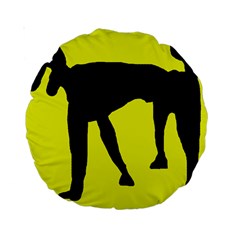 Black Dog Standard 15  Premium Round Cushions by Valentinaart