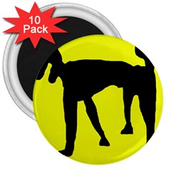 Black Dog 3  Magnets (10 Pack)  by Valentinaart