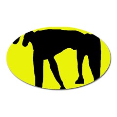 Black Dog Oval Magnet by Valentinaart