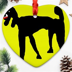 Black Dog Heart Ornament (2 Sides) by Valentinaart