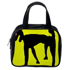 Black Dog Classic Handbags (one Side) by Valentinaart