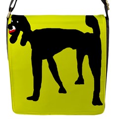 Black Dog Flap Messenger Bag (s) by Valentinaart