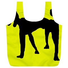 Black Dog Full Print Recycle Bags (l)  by Valentinaart