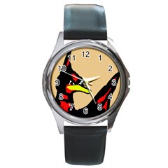 Angry Bird Round Metal Watch by Valentinaart