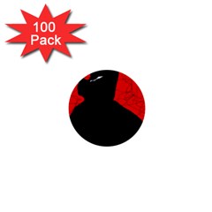 Red And Black Abstract Design 1  Mini Buttons (100 Pack)  by Valentinaart