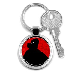 Red And Black Abstract Design Key Chains (round)  by Valentinaart