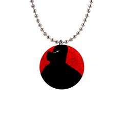 Red And Black Abstract Design Button Necklaces