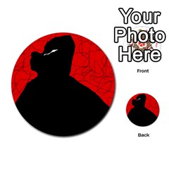 Red And Black Abstract Design Multi-purpose Cards (round) 