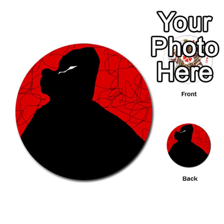 Red and black abstract design Multi-purpose Cards (Round) 