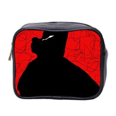 Red And Black Abstract Design Mini Toiletries Bag 2-side by Valentinaart