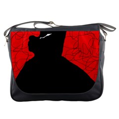 Red And Black Abstract Design Messenger Bags by Valentinaart