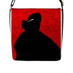 Red And Black Abstract Design Flap Messenger Bag (l)  by Valentinaart