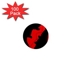 Black And Red Lizard  1  Mini Magnets (100 Pack)  by Valentinaart