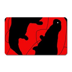 Black And Red Lizard  Magnet (rectangular) by Valentinaart