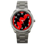 Black and red lizard  Sport Metal Watch Front