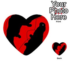 Black And Red Lizard  Multi-purpose Cards (heart)  by Valentinaart