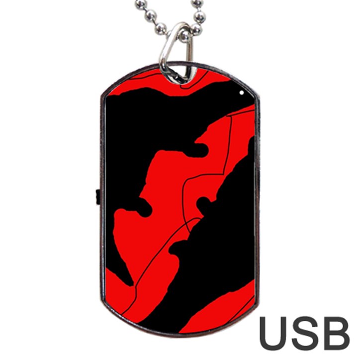 Black and red lizard  Dog Tag USB Flash (Two Sides) 