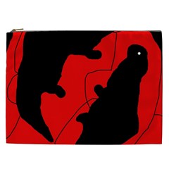 Black And Red Lizard  Cosmetic Bag (xxl)  by Valentinaart