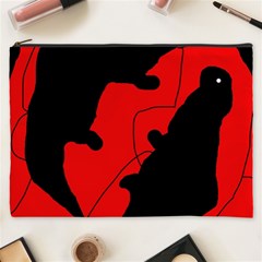 Black And Red Lizard  Cosmetic Bag (xxxl)  by Valentinaart