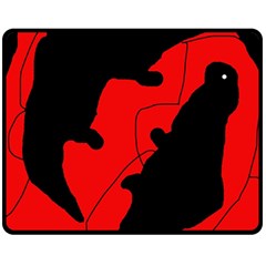 Black And Red Lizard  Double Sided Fleece Blanket (medium) 