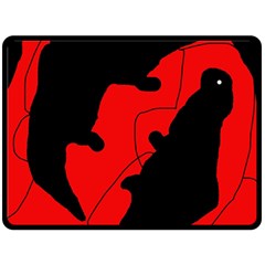 Black And Red Lizard  Double Sided Fleece Blanket (large) 