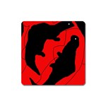 Black and red lizard  Square Magnet Front