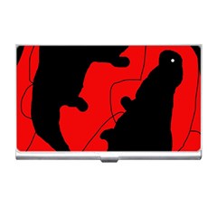 Black And Red Lizard  Business Card Holders by Valentinaart