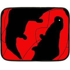 Black And Red Lizard  Fleece Blanket (mini)