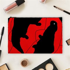 Black And Red Lizard  Cosmetic Bag (large)  by Valentinaart